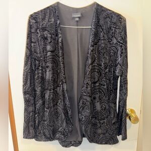 Torrid Women’s Black Velvet Paisley Cardigan Blazer Size 1 Plus Size